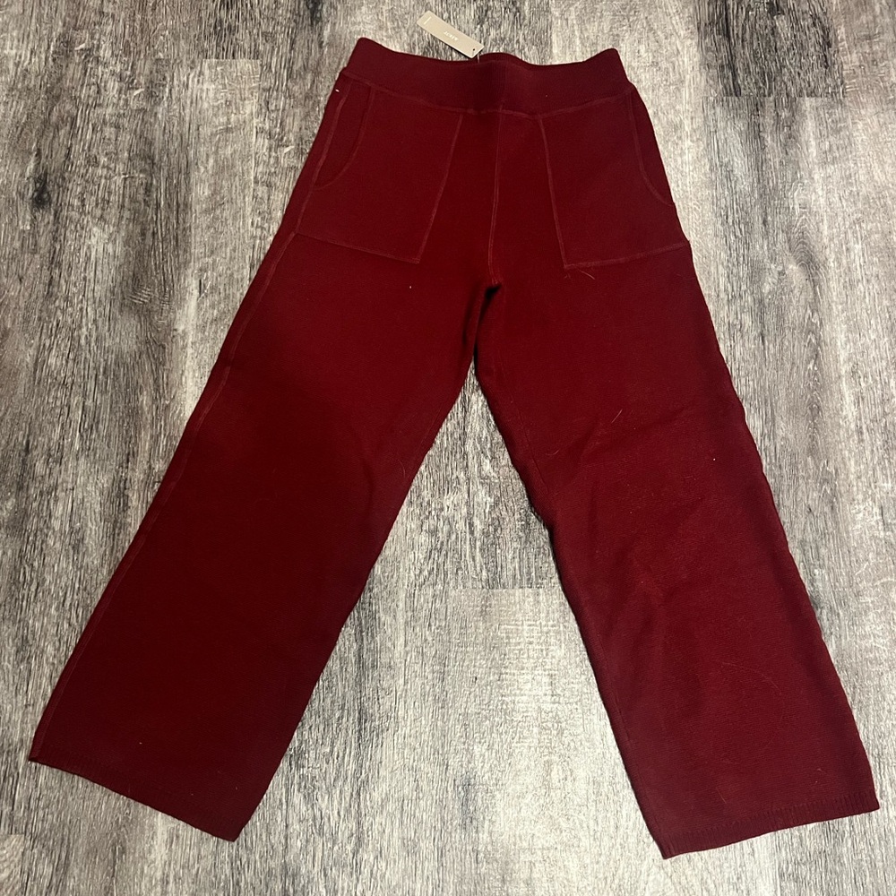 Red Casual Straight-Leg Bottoms